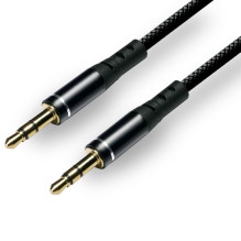 Garso Kabelis - EverActive CBS-1JB 3.5mm AUX Kabelis Su Auksu Padengtais Jungtimis 1.0m Juodas Garso Kabelis - EverActive CBS-1JB 3.5mm AUX Kabelis Su Auksu Padengtais Jungtimis 1.0m Juodas