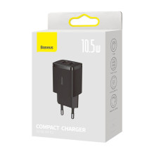 Įkroviklis - Baseus 10.5W Dual USB Smart Charging Adapter Juodas Įkroviklis - Baseus 10.5W Dual USB Smart Charging Adapter Juodas