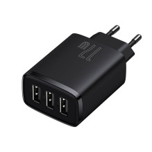 Mobilus Įkroviklis - Baseus 17W 3xUSB Išmanioji Įkrovimo Technologija Juoda Mobilus Įkroviklis - Baseus 17W 3xUSB Išmanioji Įkrovimo Technologija Juoda