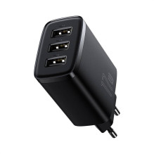 Mobilus Įkroviklis - Baseus 17W 3xUSB Išmanioji Įkrovimo Technologija Juoda Mobilus Įkroviklis - Baseus 17W 3xUSB Išmanioji Įkrovimo Technologija Juoda