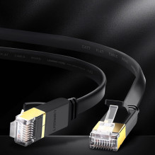 Tinklo Kabelis - Ugreen Cat 7 Ethernet Kabelis 10Gbps 10m Plokščias Dizainas Juodas Tinklo Kabelis - Ugreen Cat 7 Ethernet Kabelis 10Gbps 10m Plokščias Dizainas Juodas