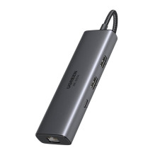 Adapteris - Ugreen CM512 6-In-1 USB-C Hublas su HDMI 4K, Ethernet, USB prievadais