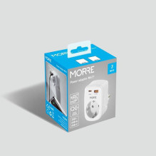 Adapteris - Morre M409 1x AC Lizdas, 1x USB-C 20W, 1x USB-A 18W Juodas