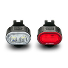 Dviračio Šviesų Rinkinys - Falcon Eye Twins 2 FBS0071, 120 Liumenų Priekinė, USB-C Įkraunama, Juoda