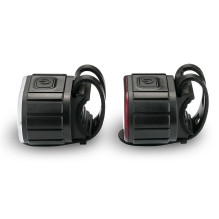 Dviračio Šviesų Rinkinys - Falcon Eye Twins 2 FBS0071, 120 Liumenų Priekinė, USB-C Įkraunama, Juoda