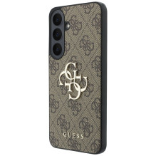 GUESS case for SAMSUNG S26 FE (Leather 4G Metal Logo) brown