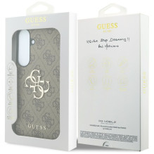 GUESS case for SAMSUNG S26 FE (Leather 4G Metal Logo) brown