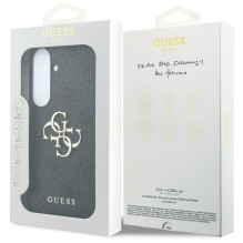 GUESS case for SAMSUNG S26 FE (Leather 4G Metal Logo) black