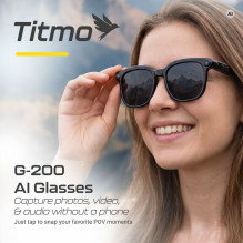 Smart AI glasses with music and recording, transparent glass TITMO G-200 black