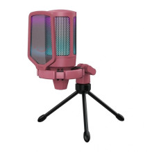 Mikrofonas - Fifine A6VR USB Kondensatorinis Kardioidinis 16 Bitų 44,1 kHz RGB Raudonas Mikrofonas - Fifine A6VR USB Kondensatorinis Kardioidinis 16 Bitų 44,1 kHz RGB Raudonas