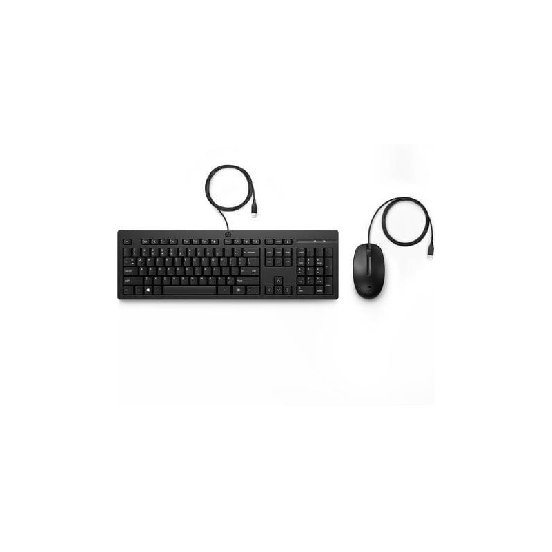 hewlett packard HP 225 G2 USB Wired Mouse Keyboard Combo Copilot Key - Black - US ENG