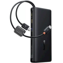 Baseus LiPo Powerbank 20000mAh 100W ar integretu USB-C kabeli USB-A USB-C JC41 EnerFill melns BASEUS E0028N03 (694252120 Baseus LiPo Powerbank 20000mAh 100W ar integretu USB-C kabeli USB-A USB-C JC41 EnerFill melns BASEUS E0028N03 (694252120