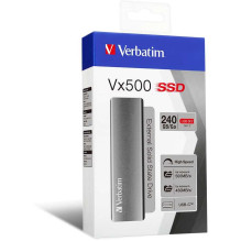 „Verbatim Vx500 240GB“ išorinis diskas, sidabrinis, 47442 „Verbatim Vx500 240GB“ išorinis diskas, sidabrinis, 47442