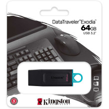 Kingston 64GB DataTraveler Exodia USB 3.2 Black / Teal Kingston 64GB DataTraveler Exodia USB 3.2 Black / Teal