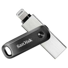 „Sandisk 64GB iXpand Go USB 3.0“ + „Lightning“ juoda / sidabrinė „Sandisk 64GB iXpand Go USB 3.0“ + „Lightning“ juoda / sidabrinė