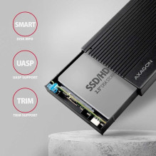 „Axagon“ išorinis HDD / SSD korpusas 2,5 colio, USB 3.2, juodas, EE25-GTR