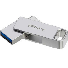 PNY 128GB Duo-Link USB 3.2 sidabrinė