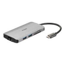 D-Link 8 viename USB-C šakotuvas su HDMI / Ethernet / kortelių skaitytuvu / maitinimo šaltiniu