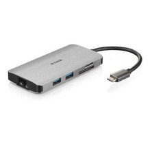 D-Link 8 viename USB-C šakotuvas su HDMI / Ethernet / kortelių skaitytuvu / maitinimo šaltiniu