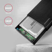„Axagon“ išorinis HDD / SSD korpusas, 3,5 colio, USB 3.2, juodas, EE35-GTR „Axagon“ išorinis HDD / SSD korpusas, 3,5 colio, USB 3.2, juodas, EE35-GTR