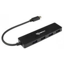 Sbox H-404C TYPE-C USB-3.0 4 Black