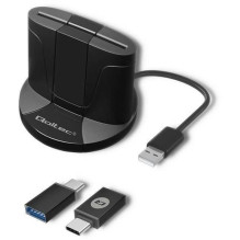 Qoltec SCR-0632 Išmanusis ID lustinių kortelių skaitytuvas + USB adapteris, juodas