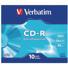 Verbatim CD-R 700MB x52 papildomos apsaugos plonas Cake 10 Verbatim CD-R 700MB x52 papildomos apsaugos plonas Cake 10