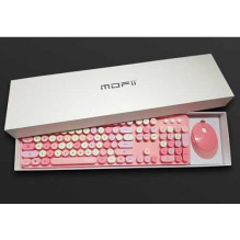 Mofii Wireless Keyboard and Mouse Combo Sweet Pink