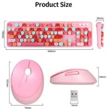 Mofii Wireless Keyboard and Mouse Combo Sweet Pink