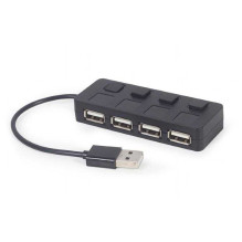 „Gembird“ USB 2.0 4 prievadų šakotuvas su komutatoriais