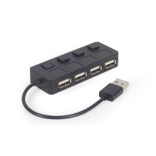 „Gembird“ USB 2.0 4 prievadų šakotuvas su komutatoriais