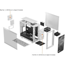 Fractal Design Meshify 2 Lite White TG Clear tint Fractal Design Meshify 2 Lite White TG Clear tint
