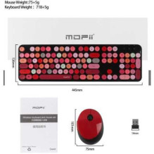 „Mofii“ belaidė klaviatūra ir pelė, saldi juoda „Mofii“ belaidė klaviatūra ir pelė, saldi juoda