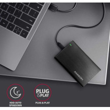 „Axagon“ išorinė dėžutė 2,5 colio SSD / HDD diskui, juoda