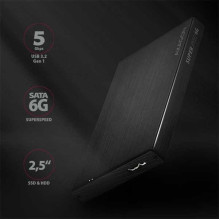 Axagon External HDD SSD Enclosure 2.5" USB3.0 Black EE25-XA6