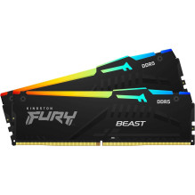 „Kingston Fury Beast RGB Black“ 2x8GB DDR5 5600MHz DIMM KF556C40BBAK2-16 atmintis „Kingston Fury Beast RGB Black“ 2x8GB DDR5 5600MHz DIMM KF556C40BBAK2-16 atmintis