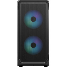 „Fractal Design Focus 2 RGB Black TG Clear Tint“ korpusas