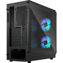 „Fractal Design Focus 2 RGB Black TG Clear Tint“ korpusas
