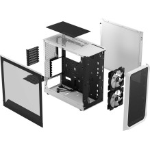 „Fractal Design Focus 2 RGB White TG Clear Tint“ korpusas