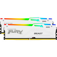 „Kingston Fury Beast RGB White“ 2x32GB DDR5 6000MHz DIMM KF560C30BWEAK2-64 atmintis