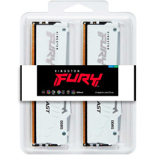 „Kingston Fury Beast RGB White“ 2x32GB DDR5 6000MHz DIMM KF560C30BWEAK2-64 atmintis