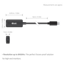 Club3D C tipo USB adapteris HDMI 2.1 8K HDR10 DP1.4 St / Bu mažmeninė prekyba