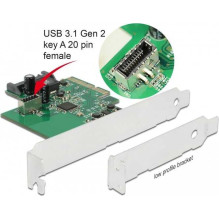 DELOCK DeLOCK PCIe card 1x internal USB 3.2 Gen 2 Key A 20 pin, interface ca DELOCK DeLOCK PCIe card 1x internal USB 3.2 Gen 2 Key A 20 pin, interface ca