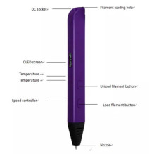 Riff RP800A Pro Slim 3D rašiklis violetinis Riff RP800A Pro Slim 3D rašiklis violetinis