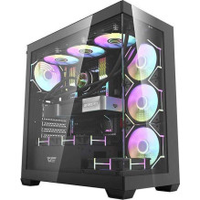 „DarkFlash DS900“ + 7 ARGB ventiliatoriai, juodi