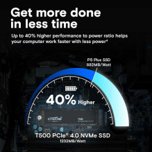 „Crucial T500 2TB“, SSD (juodas, PCIe 4.0 x4, NVMe, M.2 2280)