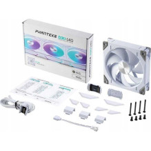 „Phanteks D30 PWM Regular Airflow D-RGB“ korpuso ventiliatorius, 140 mm, baltas „Phanteks D30 PWM Regular Airflow D-RGB“ korpuso ventiliatorius, 140 mm, baltas