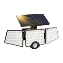 Lauko Saulės Šviestuvas - Lepro WL4000 6 W 1 000 lm 360° LED Judesio Jutiklio Lempa Lauko Saulės Šviestuvas - Lepro WL4000 6 W 1 000 lm 360° LED Judesio Jutiklio Lempa