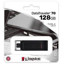 „Kingston“ 128 GB „DataTraveler 70“ USB-C, juodas, DT70 / 128 GB