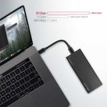Axagon Thin Rib Box M.2 USB 3.2 Black EEM2-GTR Axagon Thin Rib Box M.2 USB 3.2 Black EEM2-GTR